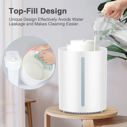 Cool Mist Humidifier, 2-In-1 Top Fill Humidifier for Large Room Baby Home, 4L/1.05Gal Quiet Diffuser for Large 430 Ft² Bedroom, Air Humidifier Easy to Clean