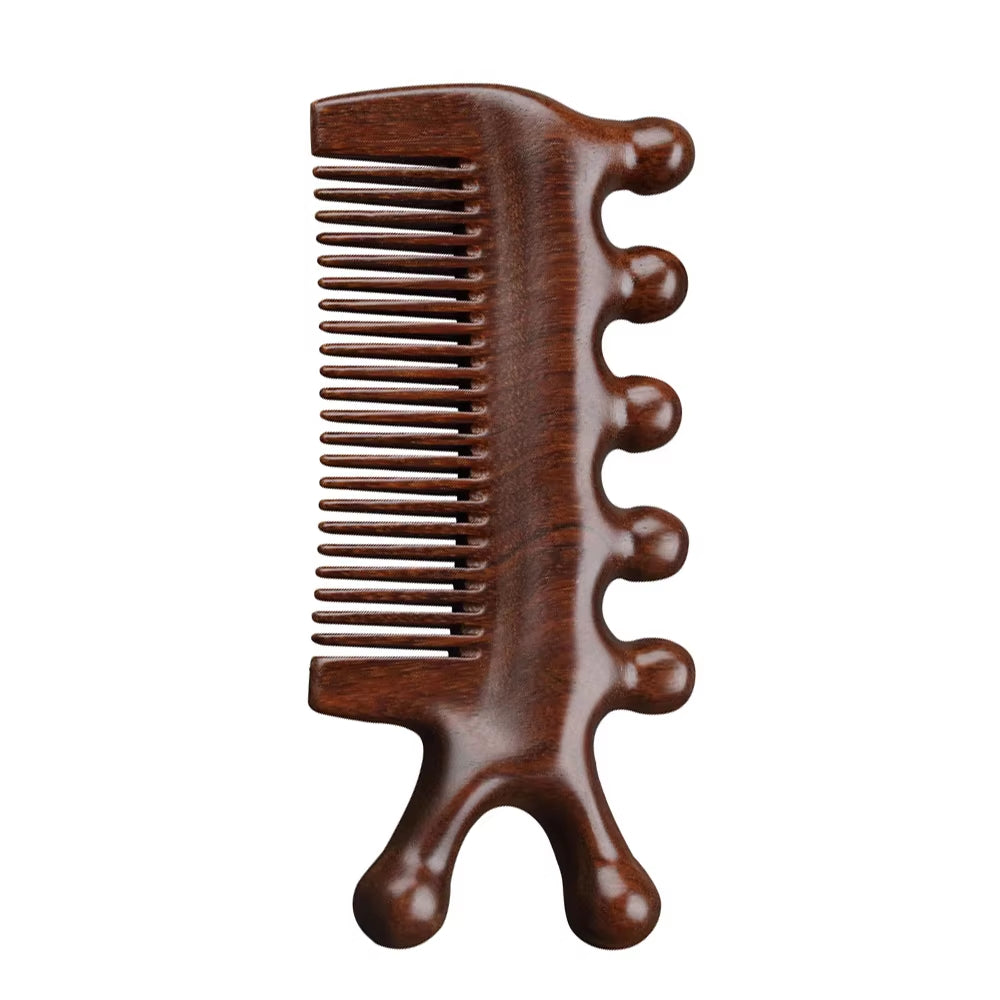 Multifunctional Meridian Massage Comb Head Meridian Massage Comb Antistatic Comb Wide-Tooth Sandalwood Comb Massage Head Massage