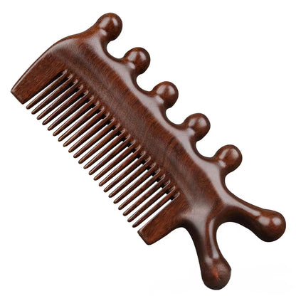 Multifunctional Meridian Massage Comb Head Meridian Massage Comb Antistatic Comb Wide-Tooth Sandalwood Comb Massage Head Massage