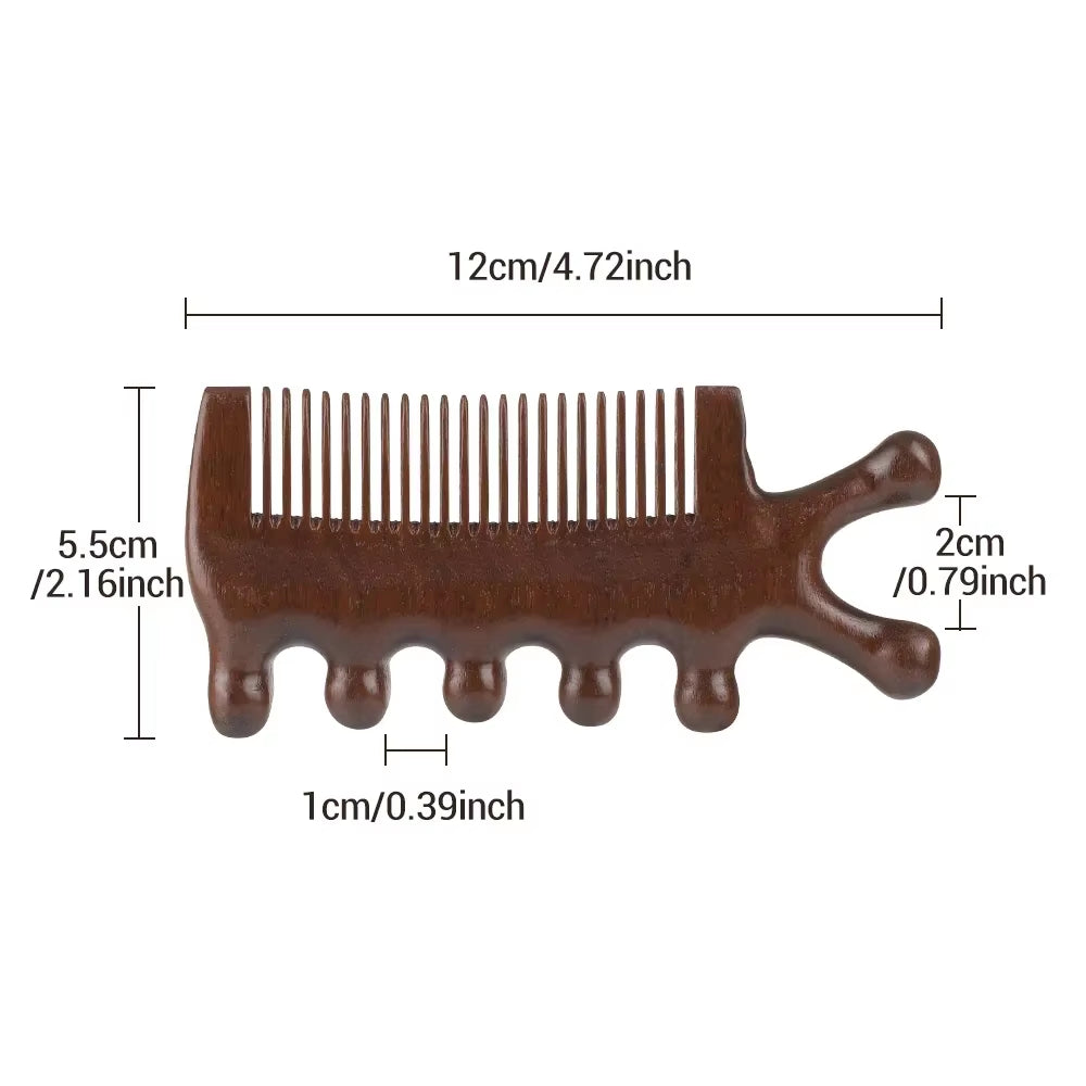 Multifunctional Meridian Massage Comb Head Meridian Massage Comb Antistatic Comb Wide-Tooth Sandalwood Comb Massage Head Massage