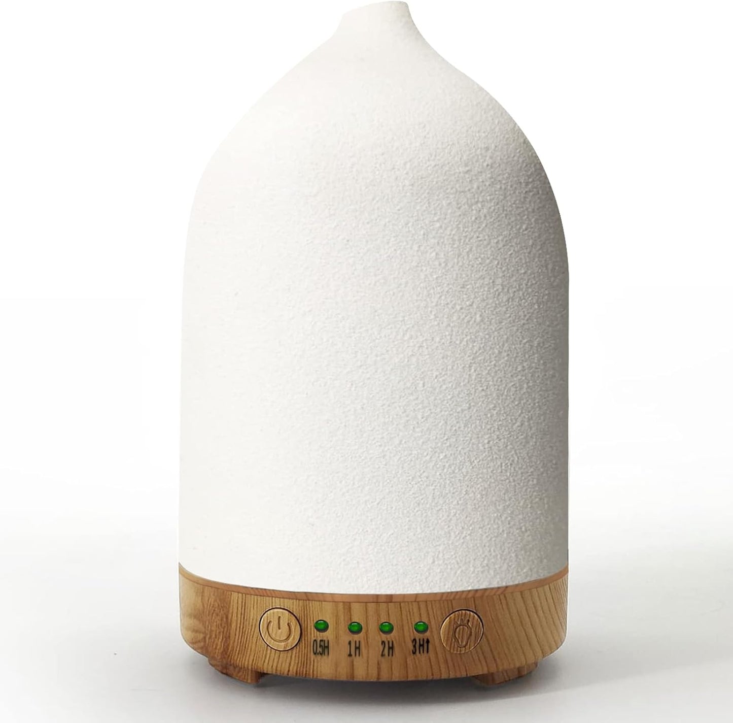 Essential Oil Diffuser Humidifiers,Aromatherapy Diffuser, Ceramic Wood Grain Diffusers for Oils,7-Color Night Light Aroma Home,Office and Trip(100Ml)-White